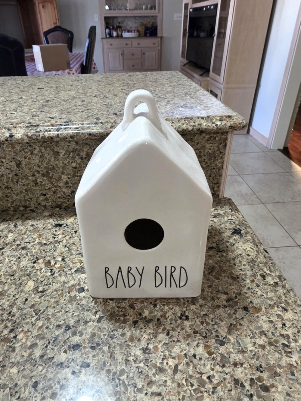 Rae Dunn White Ceramic 'BABY BIRD' Decorative Bird House